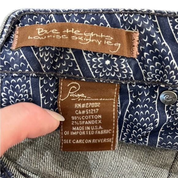 Paige Blue Heights Low Rise Skinny Leg Gray Denim Jeans Womens Size 27 Studded - Picture 5 of 10